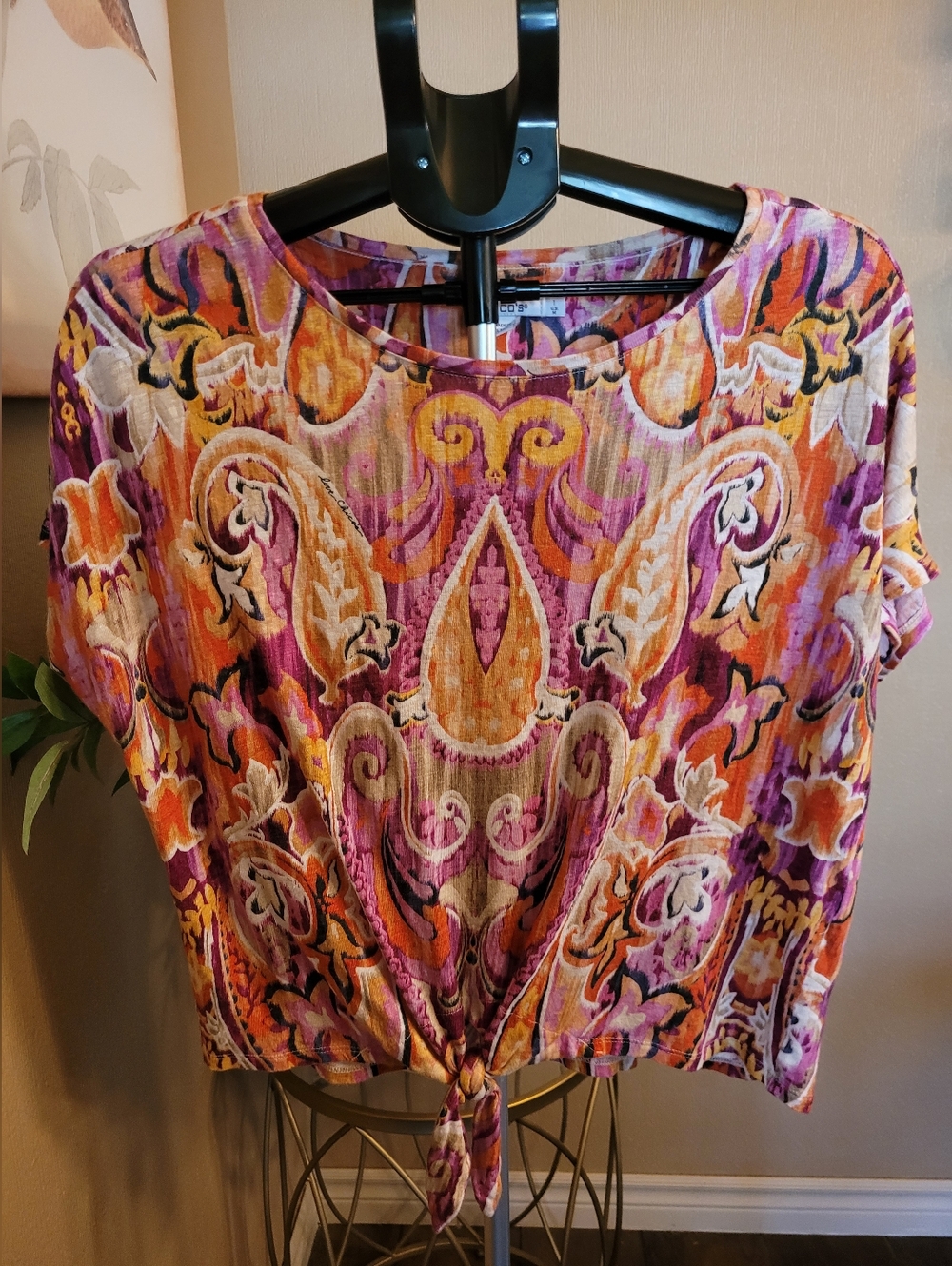 Chico's Women's Tie-Front Printed Blouse